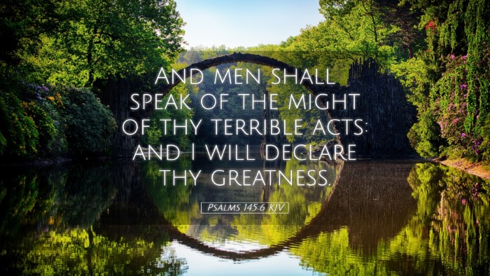 Picture 05 - Psalms 145:6 KJV Desktop Wallpaper - And men shall speak of the might of thy terrible - Desktop Bible Verse Wallpaper
