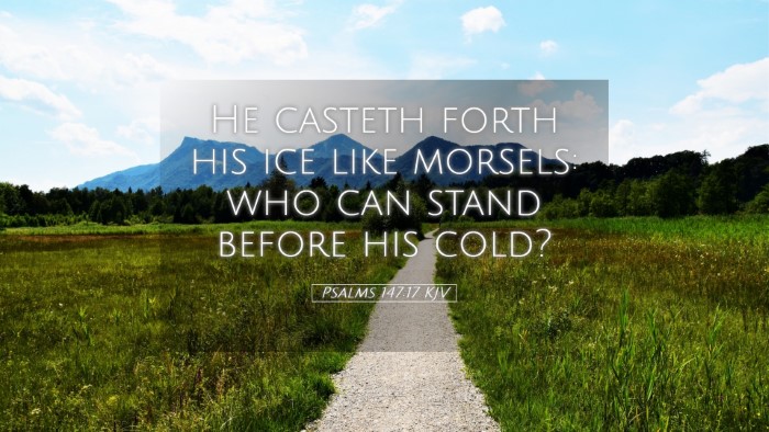 Picture 05 - Psalms 147:17 KJV Desktop Wallpaper - He casteth forth his ice like morsels: who can - Desktop Bible Verse Wallpaper