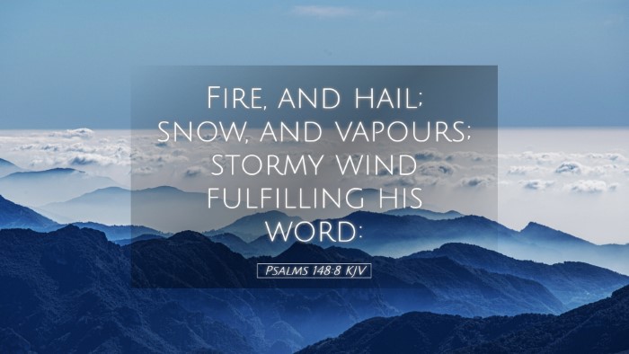 Picture 05 - Psalms 148:8 KJV Desktop Wallpaper - Fire, and hail; snow, and vapours; stormy wind - Desktop Bible Verse Wallpaper