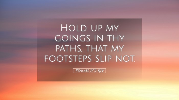 Picture 05 - Psalms 17:5 KJV Desktop Wallpaper - Hold up my goings in thy paths, that my footsteps - Desktop Bible Verse Wallpaper
