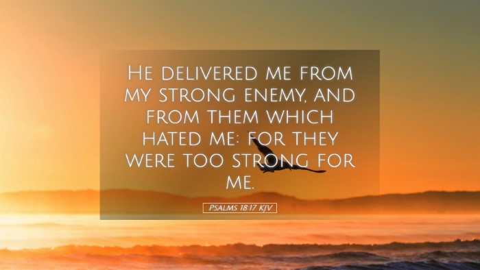 Picture 05 - Psalms 18:17 KJV Desktop Wallpaper - He delivered me from my strong enemy, and from - Desktop Bible Verse Wallpaper