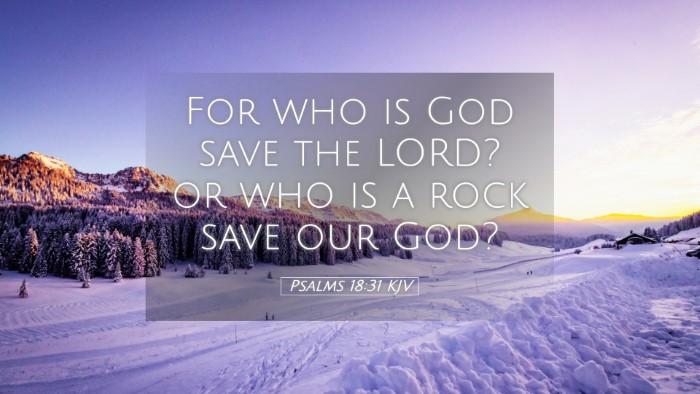 Picture 05 - Psalms 18:31 KJV Desktop Wallpaper - For who is God save the LORD? or who is a rock - Desktop Bible Verse Wallpaper