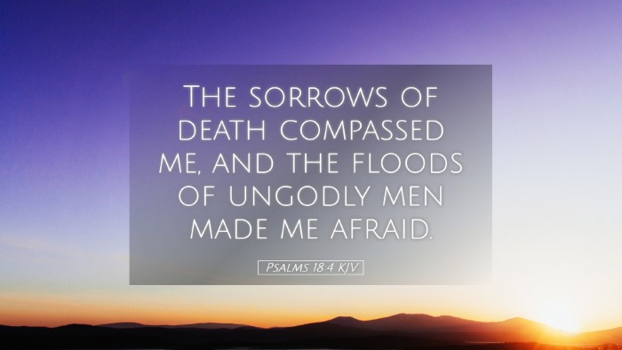 Picture 05 - Psalms 18:4 KJV Desktop Wallpaper - The sorrows of death compassed me, and the floods - Desktop Bible Verse Wallpaper