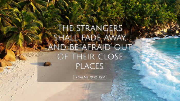 Picture 05 - Psalms 18:45 KJV Desktop Wallpaper - The strangers shall fade away, and be afraid out - Desktop Bible Verse Wallpaper