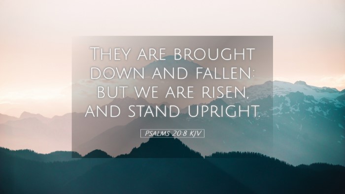 Picture 05 - Psalms 20:8 KJV Desktop Wallpaper - They are brought down and fallen: but we are - Desktop Bible Verse Wallpaper