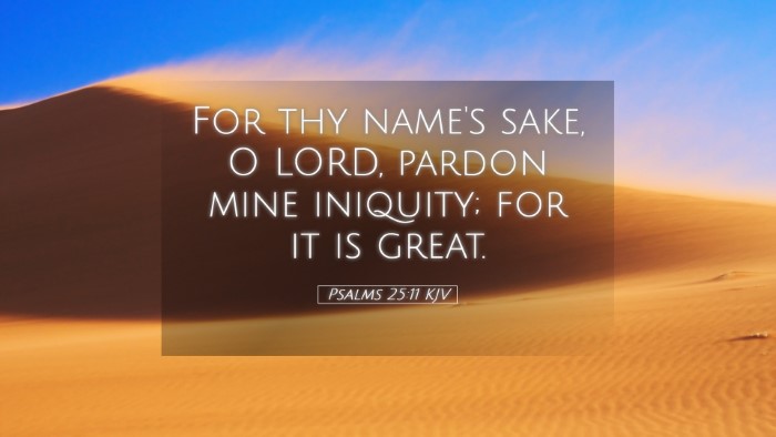 Picture 05 - Psalms 25:11 KJV Desktop Wallpaper - For thy name's sake, O LORD, pardon mine - Desktop Bible Verse Wallpaper