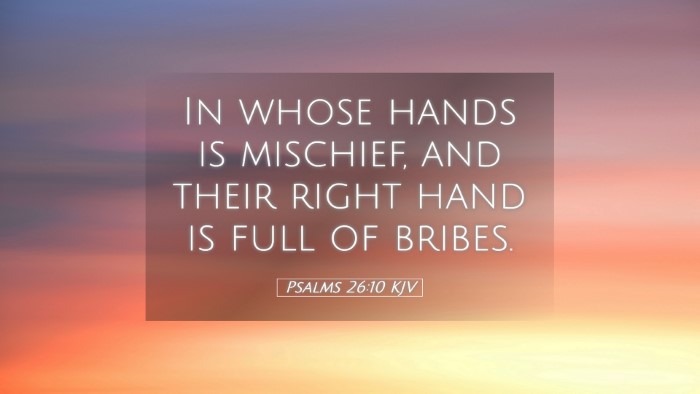 Picture 05 - Psalms 26:10 KJV Desktop Wallpaper - In whose hands is mischief, and their right hand - Desktop Bible Verse Wallpaper