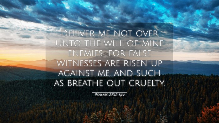 Picture 05 - Psalms 27:12 KJV Desktop Wallpaper - Deliver me not over unto the will of mine - Desktop Bible Verse Wallpaper