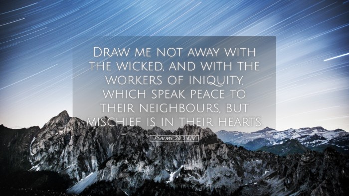 Picture 05 - Psalms 28:3 KJV Desktop Wallpaper - Draw me not away with the wicked, and with the - Desktop Bible Verse Wallpaper