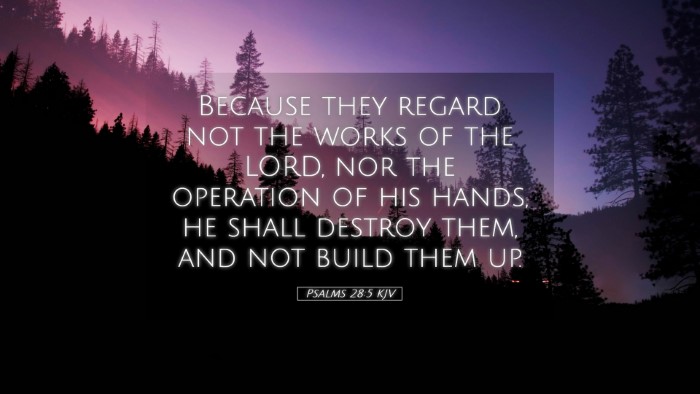 Picture 05 - Psalms 28:5 KJV Desktop Wallpaper - Because they regard not the works of the LORD, - Desktop Bible Verse Wallpaper