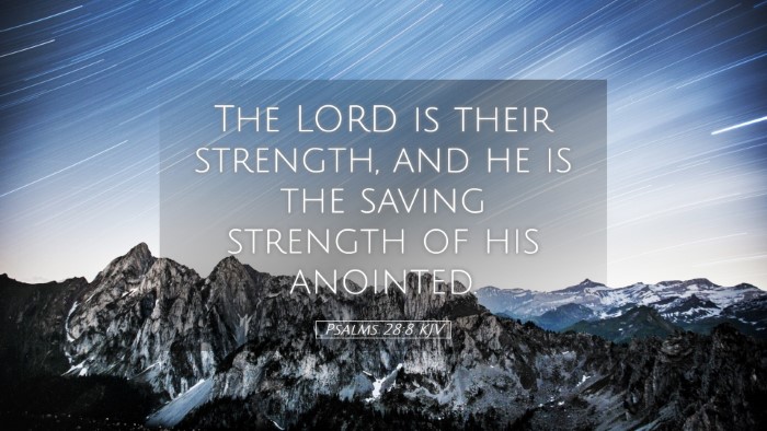 Picture 05 - Psalms 28:8 KJV Desktop Wallpaper - The LORD is their strength, and he is the saving - Desktop Bible Verse Wallpaper