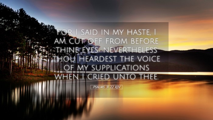 Picture 05 - Psalms 31:22 KJV Desktop Wallpaper - For I said in my haste, I am cut off from before - Desktop Bible Verse Wallpaper