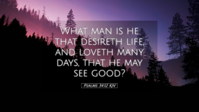 Picture 05 - Psalms 34:12 KJV Desktop Wallpaper - What man is he that desireth life, and loveth - Desktop Bible Verse Wallpaper