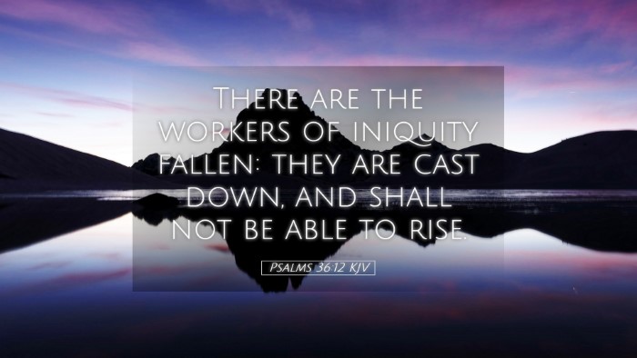 Picture 05 - Psalms 36:12 KJV Desktop Wallpaper - There are the workers of iniquity fallen: they - Desktop Bible Verse Wallpaper