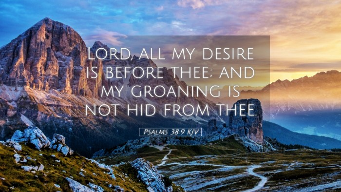 Picture 05 - Psalms 38:9 KJV Desktop Wallpaper - Lord, all my desire is before thee; and my - Desktop Bible Verse Wallpaper