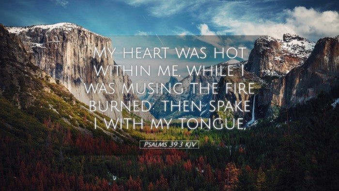 Picture 05 - Psalms 39:3 KJV Desktop Wallpaper - My heart was hot within me, while I was musing - Desktop Bible Verse Wallpaper
