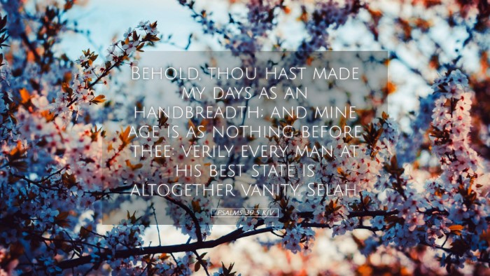 Picture 05 - Psalms 39:5 KJV Desktop Wallpaper - Behold, thou hast made my days as an handbreadth; - Desktop Bible Verse Wallpaper