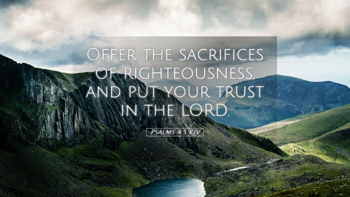 Picture 05 - Psalms 4:5 KJV Desktop Wallpaper - Offer the sacrifices of righteousness, and put - Desktop Bible Verse Wallpaper