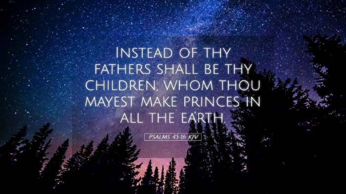 Picture 05 - Psalms 45:16 KJV Desktop Wallpaper - Instead of thy fathers shall be thy children, - Desktop Bible Verse Wallpaper