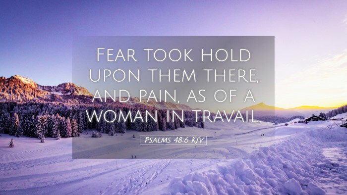 Picture 05 - Psalms 48:6 KJV Desktop Wallpaper - Fear took hold upon them there, and pain, as of a - Desktop Bible Verse Wallpaper