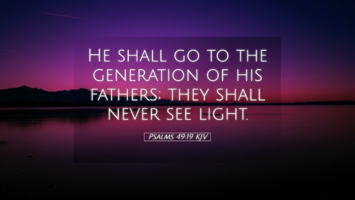 Picture 05 - Psalms 49:19 KJV Desktop Wallpaper - He shall go to the generation of his fathers; - Desktop Bible Verse Wallpaper