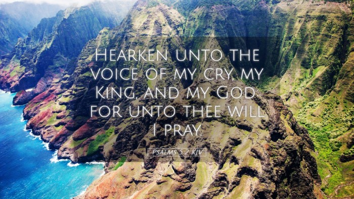 Picture 05 - Psalms 5:2 KJV Desktop Wallpaper - Hearken unto the voice of my cry, my King, and my - Desktop Bible Verse Wallpaper