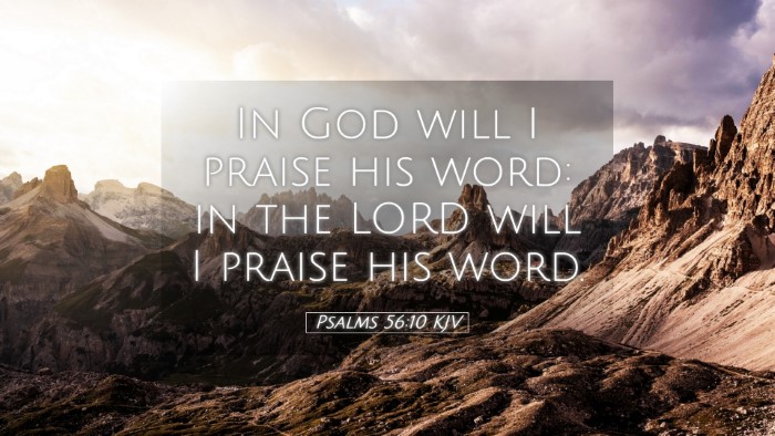 Picture 05 - Psalms 56:10 KJV Desktop Wallpaper - In God will I praise his word: in the LORD will I - Desktop Bible Verse Wallpaper