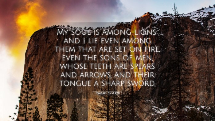 Picture 05 - Psalms 57:4 KJV Desktop Wallpaper - My soul is among lions: and I lie even among them - Desktop Bible Verse Wallpaper