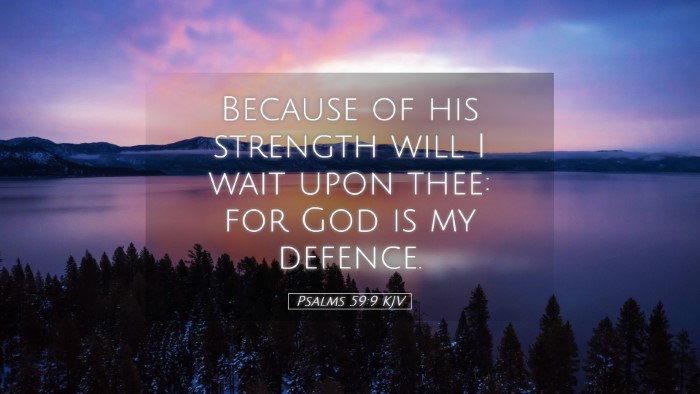 Picture 05 - Psalms 59:9 KJV Desktop Wallpaper - Because of his strength will I wait upon thee: - Desktop Bible Verse Wallpaper