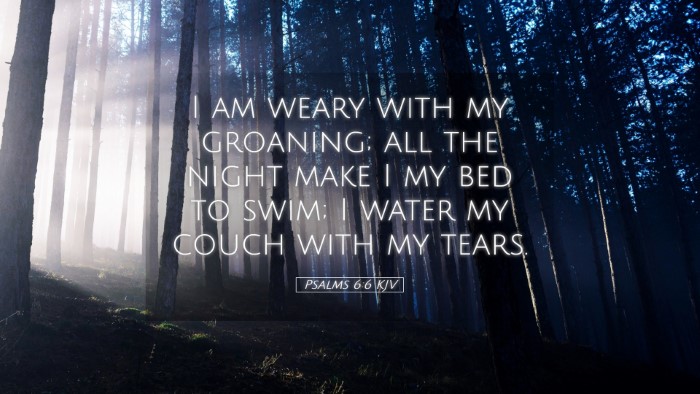 Picture 05 - Psalms 6:6 KJV Desktop Wallpaper - I am weary with my groaning; all the night make I - Desktop Bible Verse Wallpaper