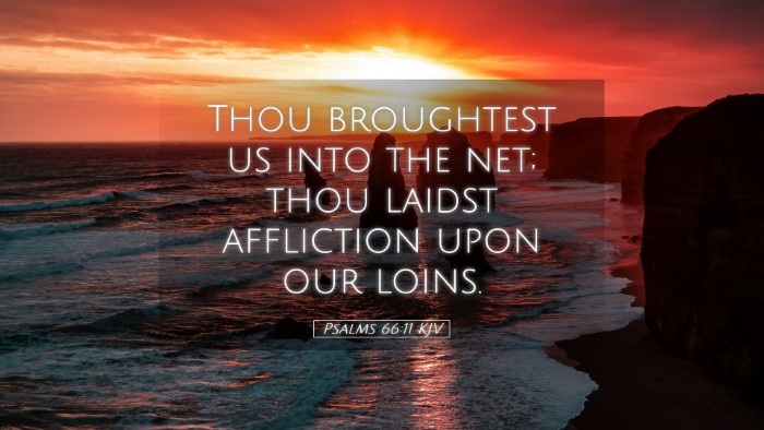 Picture 05 - Psalms 66:11 KJV Desktop Wallpaper - Thou broughtest us into the net; thou laidst - Desktop Bible Verse Wallpaper