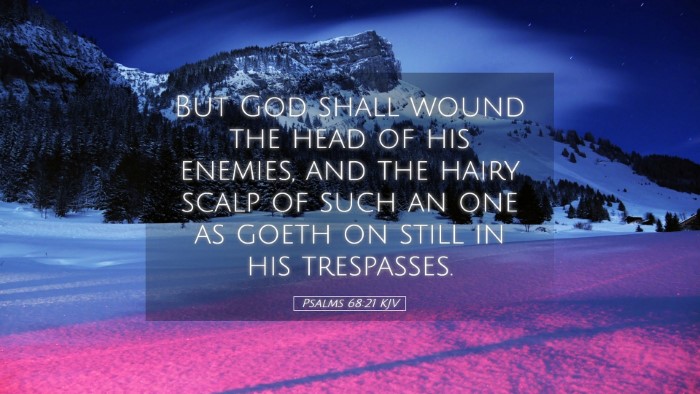 Picture 05 - Psalms 68:21 KJV Desktop Wallpaper - But God shall wound the head of his enemies, and - Desktop Bible Verse Wallpaper