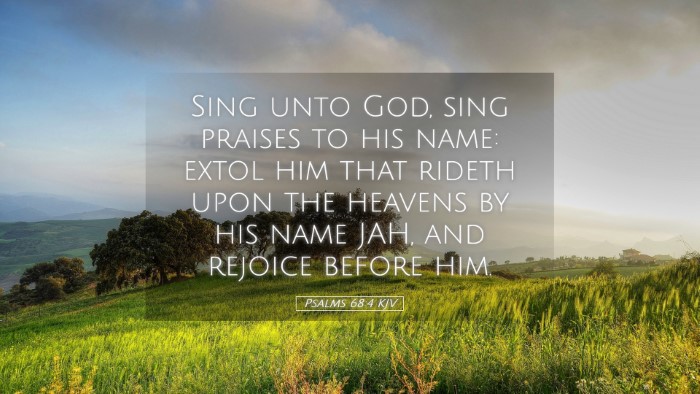Picture 05 - Psalms 68:4 KJV Desktop Wallpaper - Sing unto God, sing praises to his name: extol - Desktop Bible Verse Wallpaper