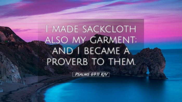 Picture 05 - Psalms 69:11 KJV Desktop Wallpaper - I made sackcloth also my garment; and I became a - Desktop Bible Verse Wallpaper