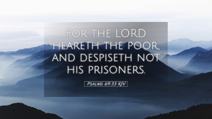 Picture 05 - Psalms 69:33 KJV Desktop Wallpaper - For the LORD heareth the poor, and despiseth not - Desktop Bible Verse Wallpaper