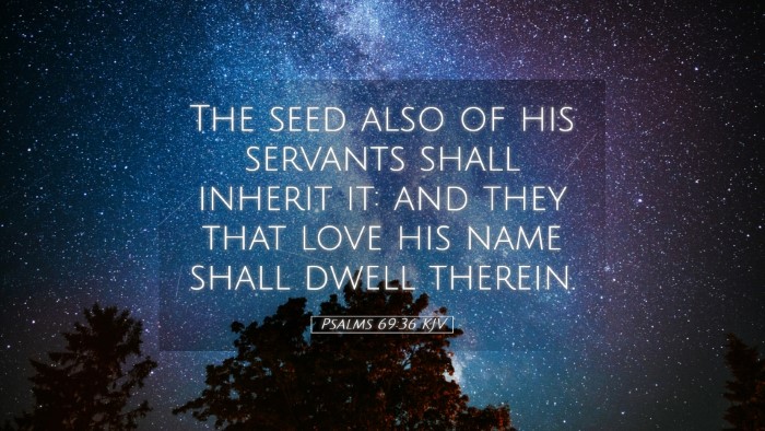 Picture 05 - Psalms 69:36 KJV Desktop Wallpaper - The seed also of his servants shall inherit it: - Desktop Bible Verse Wallpaper