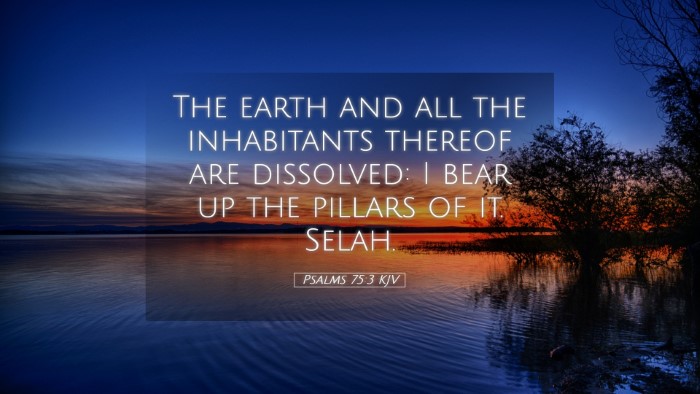 Picture 05 - Psalms 75:3 KJV Desktop Wallpaper - The earth and all the inhabitants thereof are - Desktop Bible Verse Wallpaper
