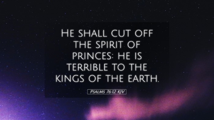 Picture 05 - Psalms 76:12 KJV Desktop Wallpaper - He shall cut off the spirit of princes: he is - Desktop Bible Verse Wallpaper