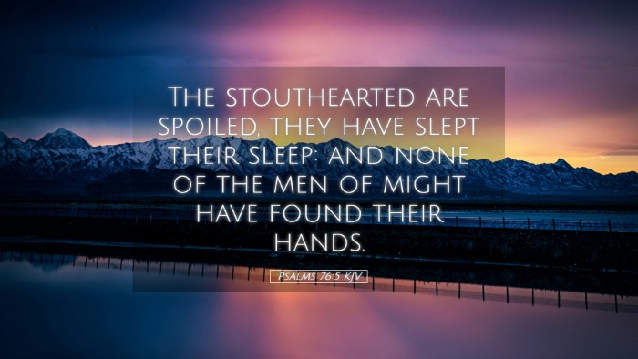 Picture 05 - Psalms 76:5 KJV Desktop Wallpaper - The stouthearted are spoiled, they have slept - Desktop Bible Verse Wallpaper