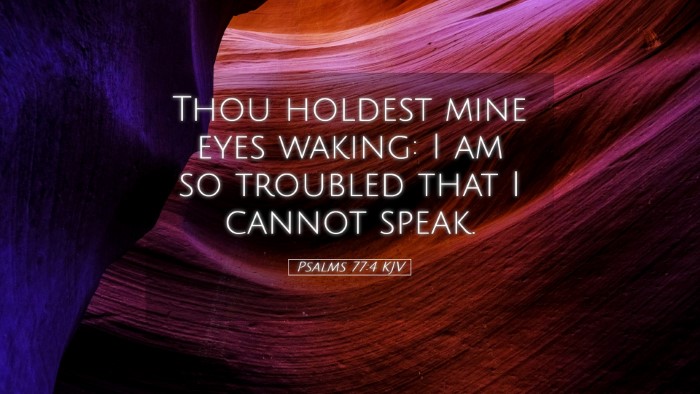Picture 05 - Psalms 77:4 KJV Desktop Wallpaper - Thou holdest mine eyes waking: I am so troubled - Desktop Bible Verse Wallpaper
