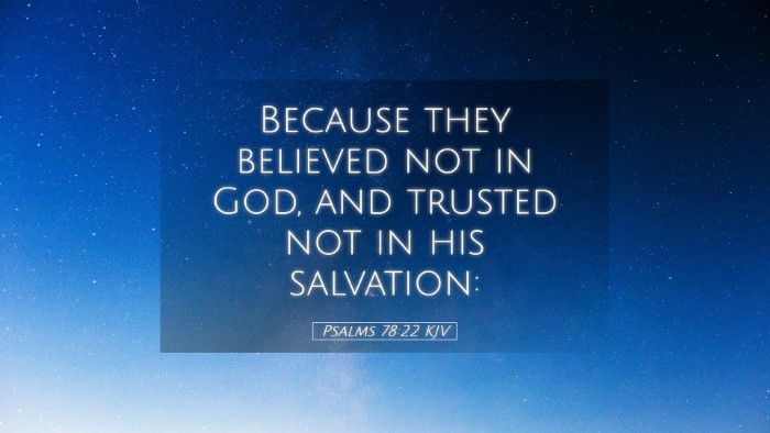 Picture 05 - Psalms 78:22 KJV Desktop Wallpaper - Because they believed not in God, and trusted not - Desktop Bible Verse Wallpaper