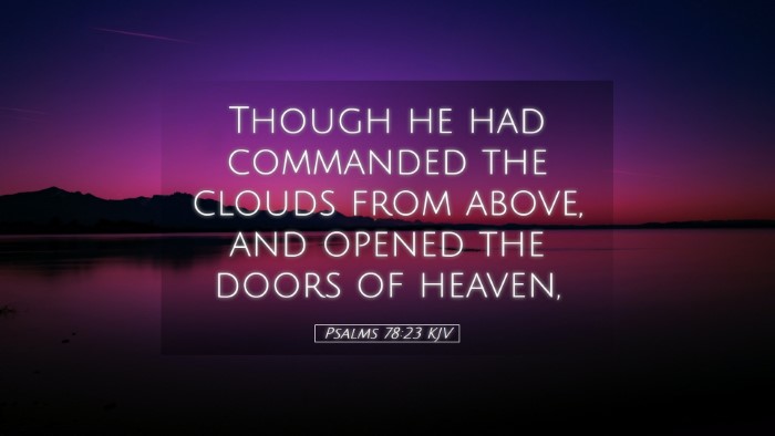 Picture 05 - Psalms 78:23 KJV Desktop Wallpaper - Though he had commanded the clouds from above, - Desktop Bible Verse Wallpaper