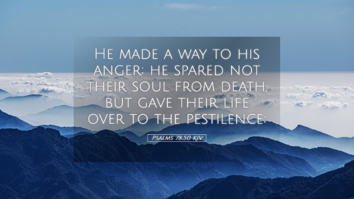 Picture 05 - Psalms 78:50 KJV Desktop Wallpaper - He made a way to his anger; he spared not their - Desktop Bible Verse Wallpaper