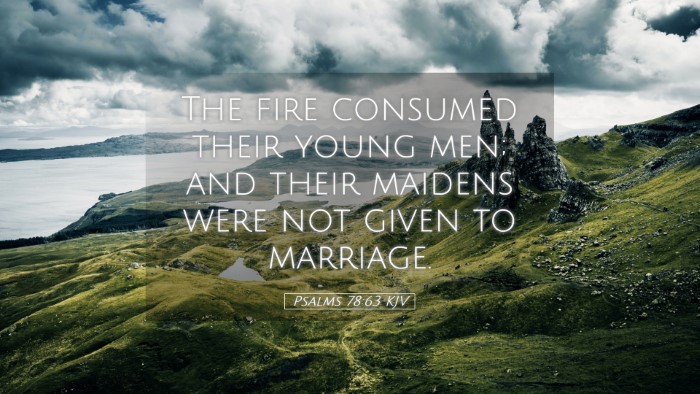 Picture 05 - Psalms 78:63 KJV Desktop Wallpaper - The fire consumed their young men; and their - Desktop Bible Verse Wallpaper