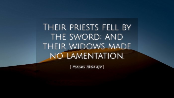 Picture 05 - Psalms 78:64 KJV Desktop Wallpaper - Their priests fell by the sword; and their widows - Desktop Bible Verse Wallpaper
