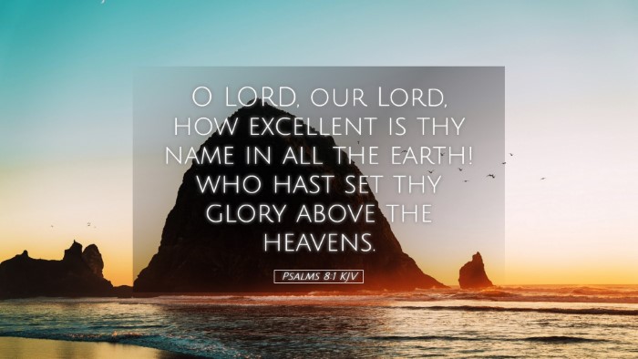 Picture 05 - Psalms 8:1 KJV Desktop Wallpaper - O LORD, our Lord, how excellent is thy name in - Desktop Bible Verse Wallpaper