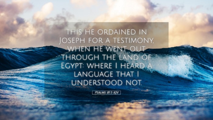 Picture 05 - Psalms 81:5 KJV Desktop Wallpaper - This he ordained in Joseph for a testimony, when - Desktop Bible Verse Wallpaper