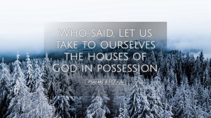 Picture 05 - Psalms 83:12 KJV Desktop Wallpaper - Who said, Let us take to ourselves the houses of - Desktop Bible Verse Wallpaper