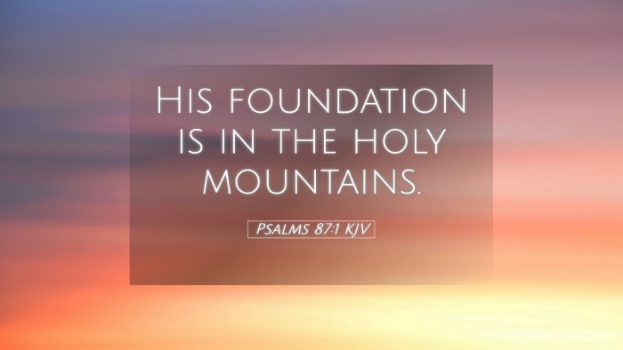 Picture 05 - Psalms 87:1 KJV Desktop Wallpaper - His foundation is in the holy - Desktop Bible Verse Wallpaper