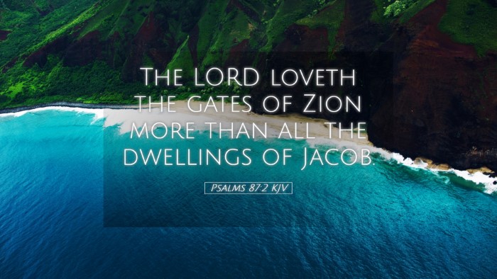 Picture 05 - Psalms 87:2 KJV Desktop Wallpaper - The LORD loveth the gates of Zion more than all - Desktop Bible Verse Wallpaper